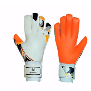 Gants de gardien de but en cuir personnalisés, à doigts entiers, avec sangle de poignet réglable, fermeture auto-agrippante, imperméables et antidérapants - Product Image 1