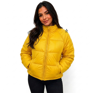 Manteau d'hiver unisexe personnalisé avec logo de la franc-maçonnerie, longueur standard, col montant, fermeture éclair, couleur jaune unie - Product Image 2