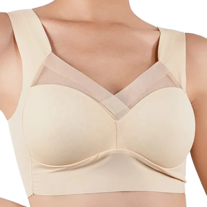 Sujetador deportivo sexy para mujer de talla grande, ajustable, cómodo, sin costuras, con copas delgadas, transpirable, ropa interior para uso diario, OEM - Product Image 4