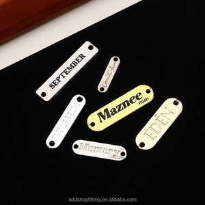 โลโก้โลหะสีทองอุปกรณ์เสริมโลหะผสมสังกะสีสำหรับเสื้อผ้าดีไซน์ตามสั่ง - Product Image 5