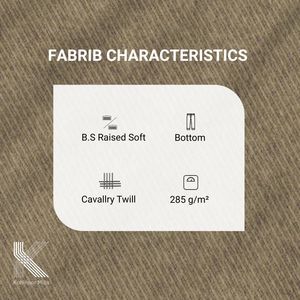 Pantalones de sarga para mujer, de algodón y poliéster, 285 GSM, con textura en ambos lados, extra suaves, color verde oliva, pantalones casuales, proveedor OEM - Product Image 4