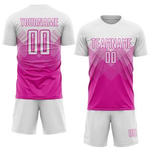 Ensemble d'uniformes de football personnalisés blancs et verts, maillot et short de football par sublimation avec nom et numéro - Product Image 3