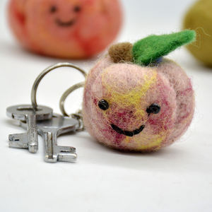 Porte-clés mignon en feutre de laine avec fruits mélangés |   Porte-clés en feutre fait main |   Porte-clés en feutre écologiques - Product Image 2