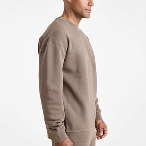 Wholesale Men's Crew <b>Neck</b> Sweatshirt Regular Fit Front Logo Print Casual Autumn Wear 100% Cotton Knitted Pullover - Product Image 5