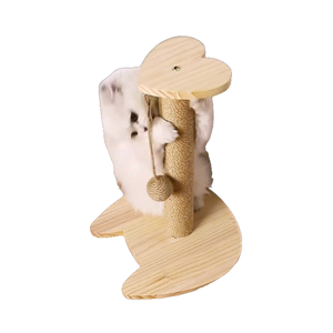 กรอบไม้แข็งสำหรับแมวและสุนัขทำจากไม้จริงสำหรับปีนเขาพร้อมตุ๊กตาของเล่นรูปหนูหรูหราทันสมัยตามสั่ง - Product Image 1