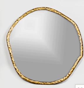 Miroir mural en laiton irrégulier fait main, bord décoratif bohème - Product Image 5