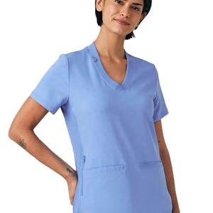 Traje médico unisex más vendido Top de enfermera de manga corta con cuello en V y pantalones a juego Colores y tamaños personalizados disponibles - Product Image 2