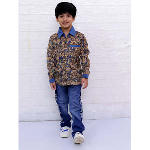 Camisa de Alta Calidad para Niños en Azul con Mangas Largas y Estampado de Elefantes, Tela de Poliéster Informal para Niños de 6 Años o Menos - Product Image 5