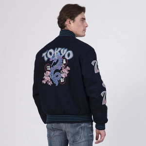เสื้อแจ็คเก็ต Letterman สไตล์วิทยาลัยสำหรับผู้ชาย คลาสสิก ทรงเบสบอล บอมเบอร์โค้ท แฟชั่นลำลอง สตรีทแวร์ เสื้อคลุมคุณภาพพรีเมียม - Product Image 3