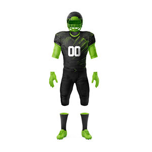 Ensemble d'uniformes de football américain sublimés personnalisés pour hommes, manches courtes, toutes saisons, maillot et pantalon pour adultes - Product Image 2