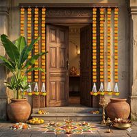 Toran décoratif fait main, magnifique bandana ethnique avec travail Gota Patti, idéal pour la décoration de Diwali et de mariages, parfait pour les entrées.