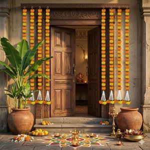 Toran décoratif fait main, magnifique bandana ethnique avec travail Gota Patti, idéal pour la décoration de Diwali et de mariages, parfait pour les entrées. - Product Image 3