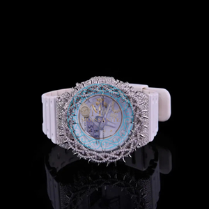 Montre de luxe unisexe en alliage, quartz irrégulier, 41 mm, analogique, date, verre saphir, bracelet en cuir, fermoir à boucle, résistance à l'eau 10 bars - Product Image 1
