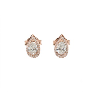 Boucles d'oreilles en or jaune 18 carats VB-SR28 avec diamants de 1,25 ct, couleur EF, diamants de laboratoire VS1, boucles d'oreilles à halo, certifiées IGI - Product Image 5
