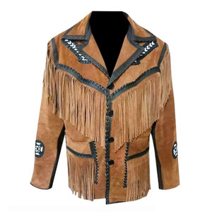 OEM/ODM Service Bulk Quantity Men's Leather <b>Jacket</b> Handsome and Stylish Original Cowhide Cowboy Men's <b>Suede</b> Leather <b>Jacket</b> - Product Image 1