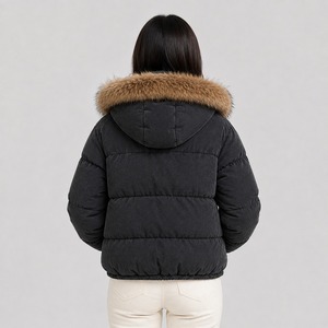 Wholesale Stylish Winter Long Zipper Women's Customized Logo Printing Parka Bubble Bomber Style Breathable - Product Image 6