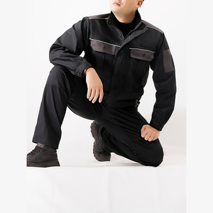Combinaison de travail noire en polyester pour homme, résistante à l'abrasion et dotée de plusieurs poches pour une utilisation pratique - Product Image 4