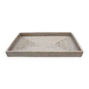 Plateau rectangulaire en rotin artisanal pour le bureau, plateau de service pour café, design attrayant, prix de gros - Product Image 1