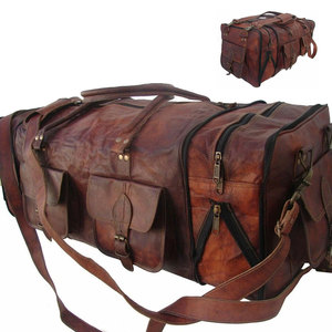 New Leather Genuine Travel <b>Men</b> Gym Vintage <b>Weekend</b> Luggage Overnight Duffle <b>Bag</b> - Product Image 1