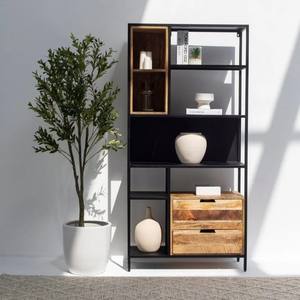 Librería Industrial de Madera Vandana Merino Falcon, Mueble de Almacenamiento Moderno de Metal y Madera - Product Image 1