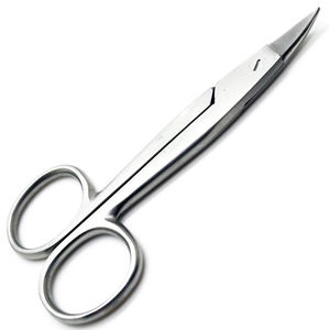 Tijeras de Corona Curva de 4.5 Pulgadas con Punta de 2 cm, Instrumentos de Periodoncia de Acero Inoxidable - Product Image 1