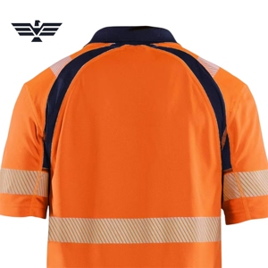 Custom Men's <b>Hi</b> <b>Vis</b> Reflective Silk Screen Printed Polyester Plus Size Polo <b>Shirt</b> | High Visibility Safety Workwear for - Product Image 5