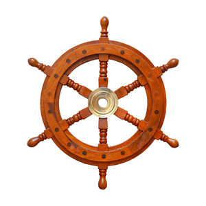 พวงมาลัยเรือไม้ดีไซน์ใหม่ วัสดุไม้แฟนซี เหมาะสำหรับตกแต่งผนังบ้านและสำนักงาน - Product Image 2