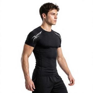 Compression MMA Rash Guard Polyester Spandex Performance Athletic Gym Fitness Training Quick Dry Sports Training MMA BJJ - Product Image 3