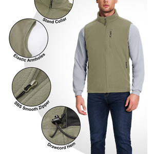 Chaleco de Forro Polar para Hombre, Cuello Alto, Cierre de Cremallera, Resistente al Viento, Ropa Casual para Exteriores, Bolsillos con Cremallera, para Clima Frío, Cómodo, Precio Bajo - Product Image 5