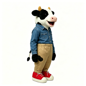 Vaca, marioneta de animal suave, juguete de simulación para niños, muñeco de peluche de vaca de granja, marioneta de mano interactiva - Product Image 3