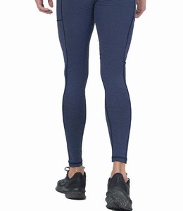 Leggings de sport respirants à taille élastique, résistants à l'eau, séchage rapide, compression, avec poche zippée, vente en gros, couleur unie, pour hommes - Product Image 5