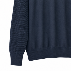 Suéter de Hombre Premium con Textura de Panal de Abeja, Cuello Redondo, Mezcla de Algodón |   Fabricación OEM ODM en Bangladesh - Product Image 4