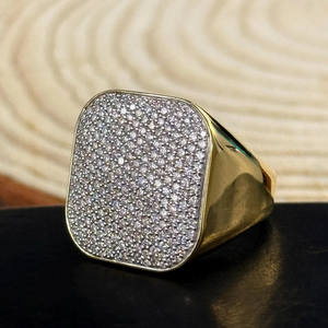 Round Brilliant Cut Moissanite Diamond Hip Hop Engagement <b>Ring</b> 925 Sterling <b>Silver</b> Platinum Plated Iced Out <b>Mens</b> Custom Jewelry - Product Image 5