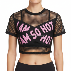 Women Mesh Jersey <b>Top</b> Oversized Cropped Sublimation Quick Dry Custom OEM Wholesale - Product Image 2