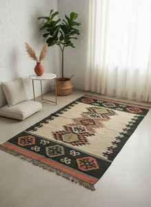 Hallway <b>Carpet</b> Hand Woven Jute-Woolen Kilim Rugs for Living Room Bedroom & Study - Product Image 4