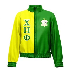 Chaqueta de Motociclista para Mujer Chi Eta Phi, Abrigo de Cuero PU Estilo Griego, Prenda Exterior de Moda para Hermandades - Product Image 1