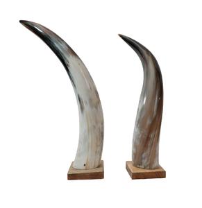 Décoration artisanale écologique en corne de buffle avec base en bois – Idéal pour les cadeaux - Product Image 1