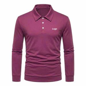Camiseta Polo de Manga Larga para Hombre, 100% Algodón de Alta Calidad, Tejido de Punto, Transpirable, de Secado Rápido, con Botones, Diseño Personalizado - Product Image 6