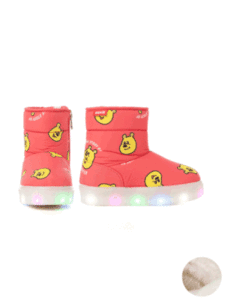 OZKIZ Korean Style Bear Boots for Girls 2-6 Years Kids' Winter Fashion with Lighted Feature Synthetic Upper Material Wholesale - Product Image 1