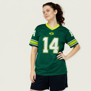 Camiseta Deportiva Transpirable Unisex de Malla Verde de Alta Calidad OEM para Fútbol Americano, con Número Personalizado, Uniforme de Equipo, Suministro al por Mayor, EE. UU. - Product Image 4