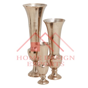Jardinière d'urnes en métal doré de qualité supérieure pour décoration de mariage Centres de table Décoratif Hôtel Événement Décor Trompette Vase - Product Image 6