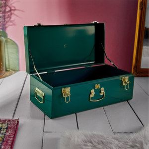 Juego de 3 Cajas de Almacenamiento Metálicas Apilables, Rectangulares, Amarillas, Rosas y Verdes, con Tapa con Bisagras y Asas, Diseño Moderno para Artículos Diversos - Product Image 6