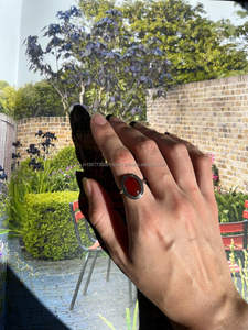 Anillo de Plata de Ley 925 cornalina elegante estilo liso para hombre, anillo de cornalina para hombre, regalo para él, anillo de aniversario - Product Image 3