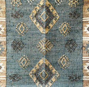 Bohemian Handwoven Jute <b>Rug</b> Abstract Pattern Rectangle Low Pile Flatweave Eco Friendly Pet Friendly Living Room Area <b>Rug</b> - Product Image 5