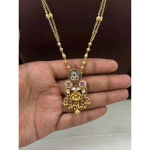 <b>Indian</b> Ethnic Aditi Chorski Gold Plated Zircon Bridal <b>Necklace</b> & Earring <b>Set</b> - Product Image 2