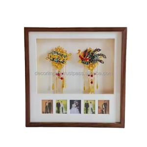 Los más vendidos al por mayor Marco de fotos de madera con flores secas hechas a mano Nuevas llegadas Ofertas de descuento - Product Image 1