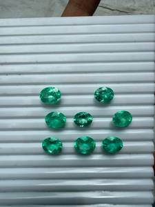Lot de 8 émeraudes naturelles colombiennes de 28,75 ct, taille ovale, pierres précieuses en vrac de 2 à 4 ct, fournitures pour la fabrication de bijoux en gros - Product Image 2