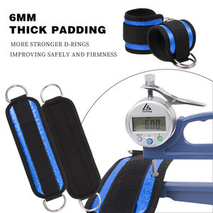 Sangle de cheville personnalisable avec logo pour machine à câble, entraînement en salle de sport, manchette rembourrée à anneau en D, accessoire réglable pour entraînement des jambes - Product Image 4
