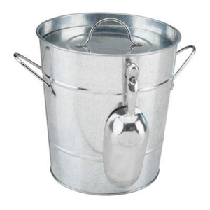 Seau à glace rond en fer galvanisé avec support, outil de bar, pour bière, vin, champagne, décoratif - Product Image 6