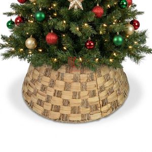 Water Hyacinth & Seagrass Christmas <b>Tree</b> <b>Stand</b> Cover Tapered Wicker <b>Tree</b> Ring Rustic Holiday and Christmas Home Decor - Product Image 1